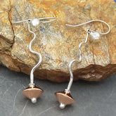 Handmade Silver Copper Twist Earrings